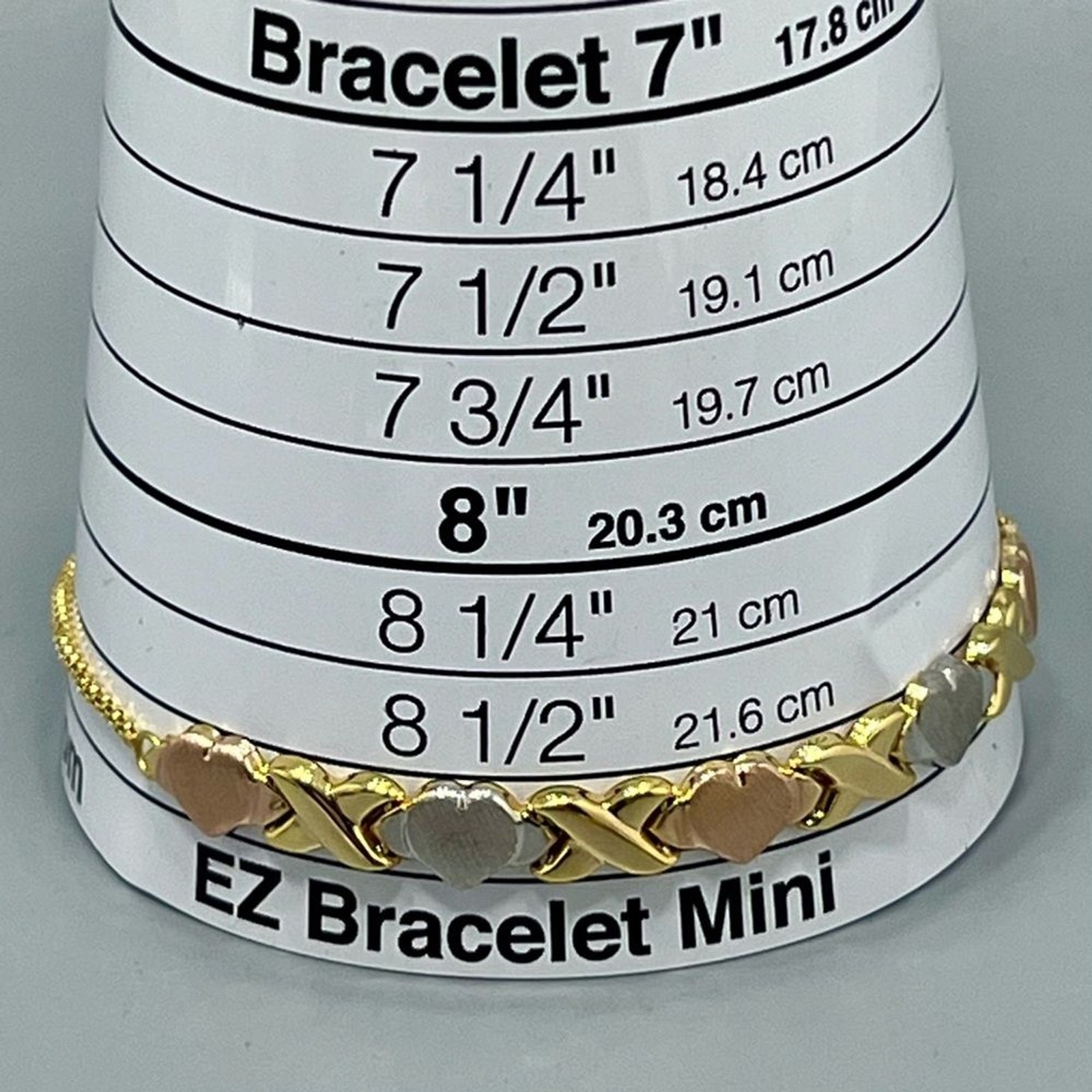 Hearts & Kisses Link Bracelet in 18k Tri-Color Gold Over Sterling Silver