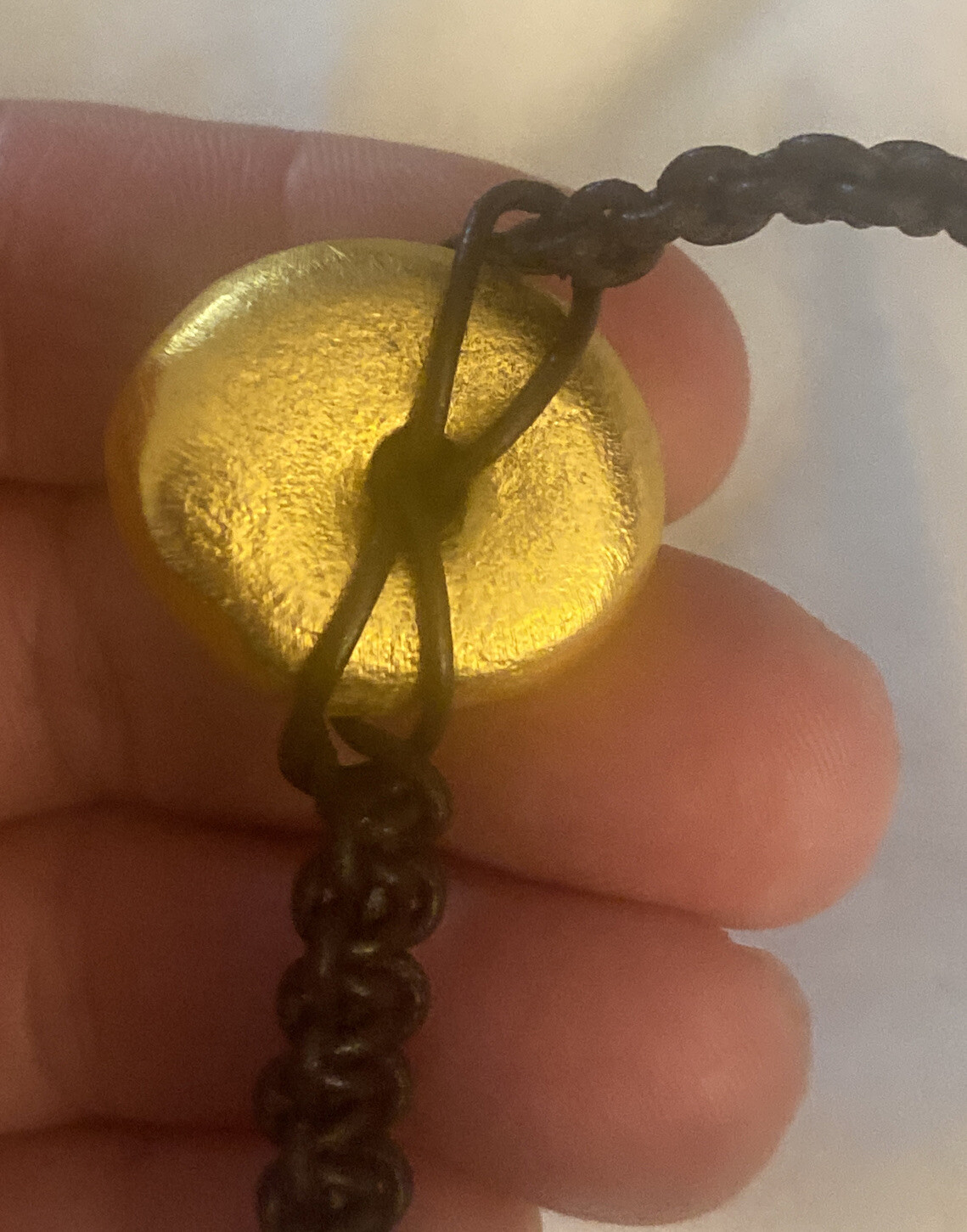 Linda Levinson Designs Leather Bracelet W/ Large Gold Charm NWT