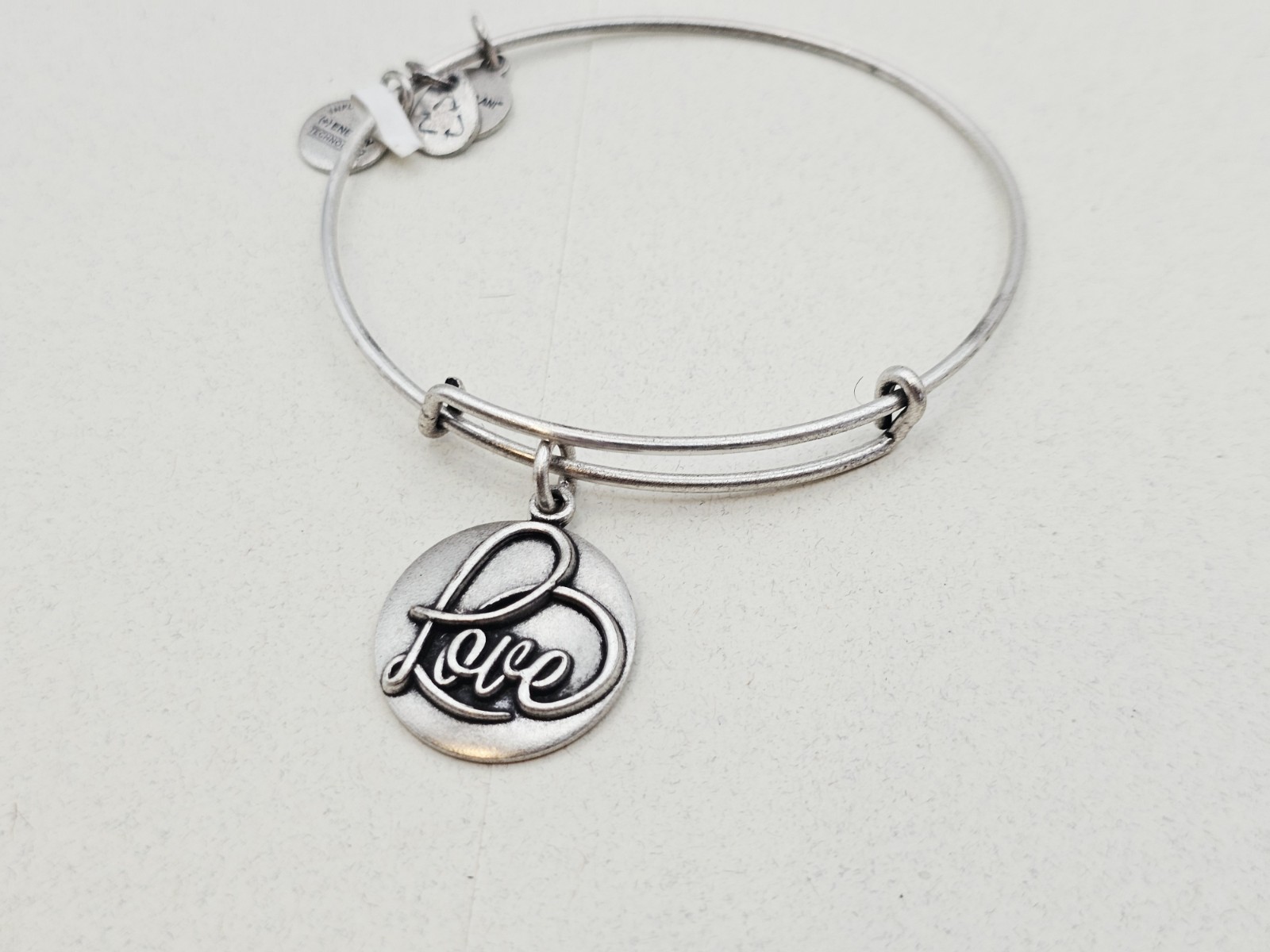 Alex & Ani “Love” & Affection Joy Bracelet Silver Bangle New P-tag