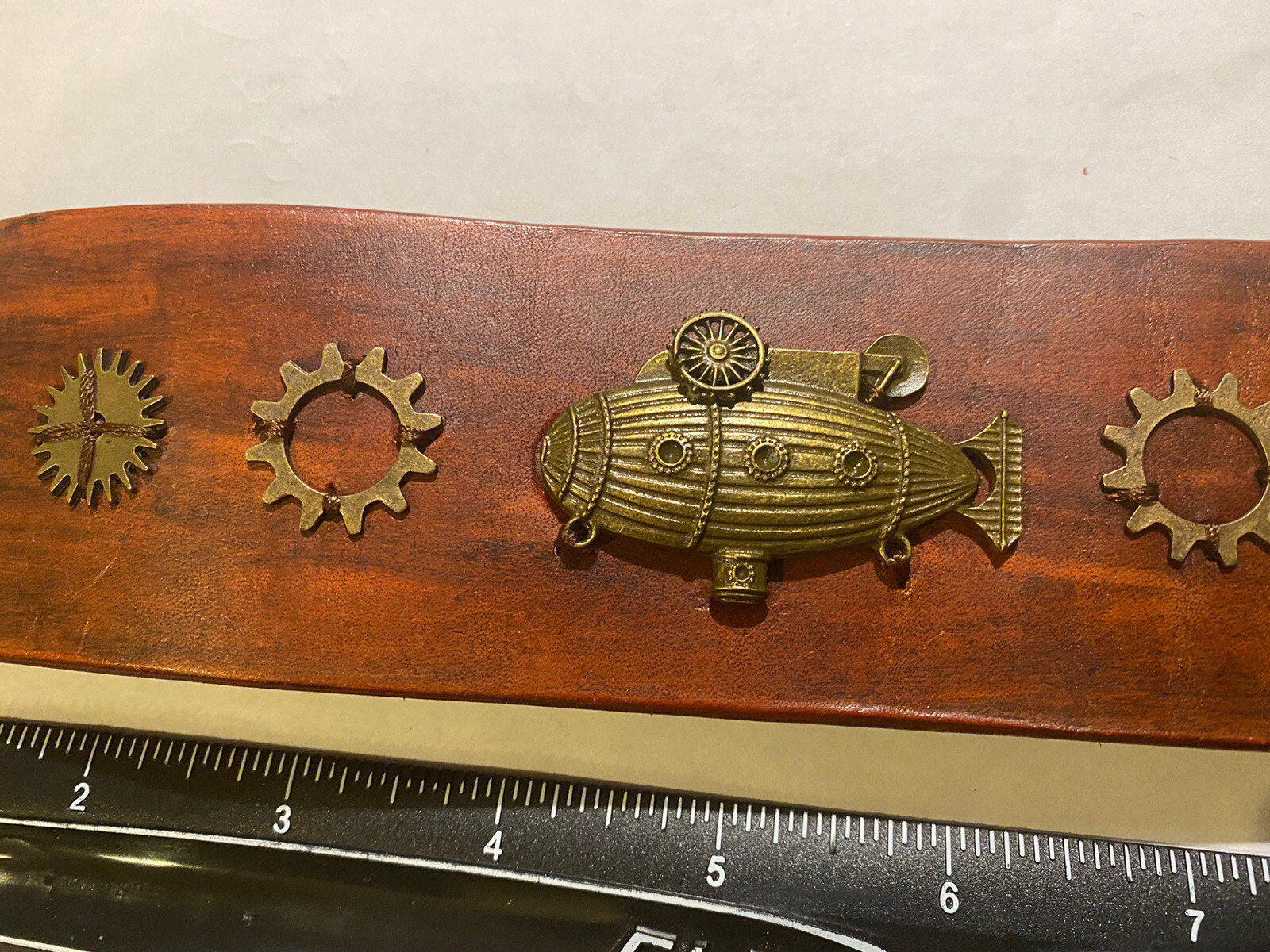 TANDY LEATHER BRACELET – FEATURING ZEPPELIN – BLIMP AIRSHIP – LOOK!