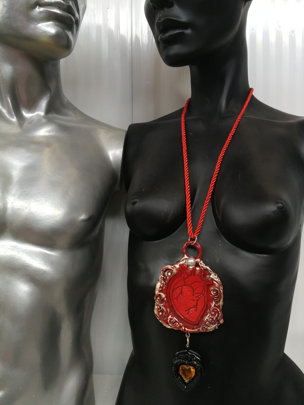 love talisman magic amulet pendant jewelry necklace gothic witch jewellery heart