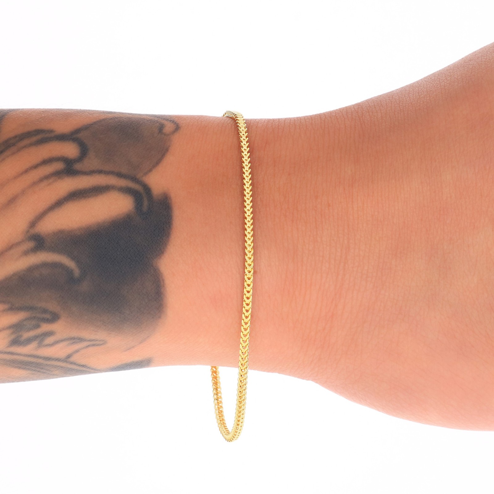 10k Yellow Gold 1.5mm-6mm Franco Box Bracelet Chain Men Women 7″ 7.5″ 8″ 8.5″ 9″