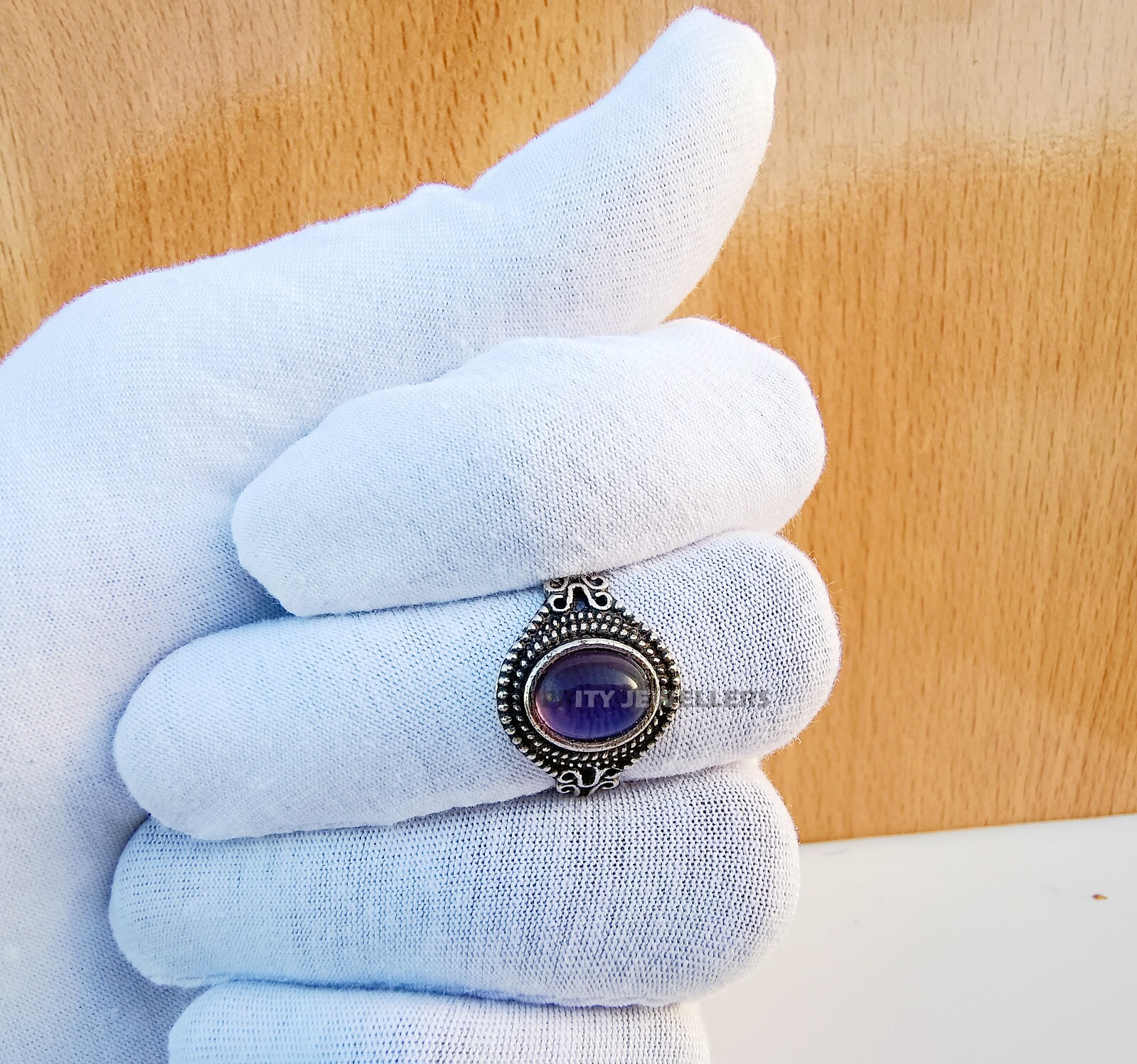 Natural Amethyst Silver Plated Ring, Handmade Antique Ring, All Size Available