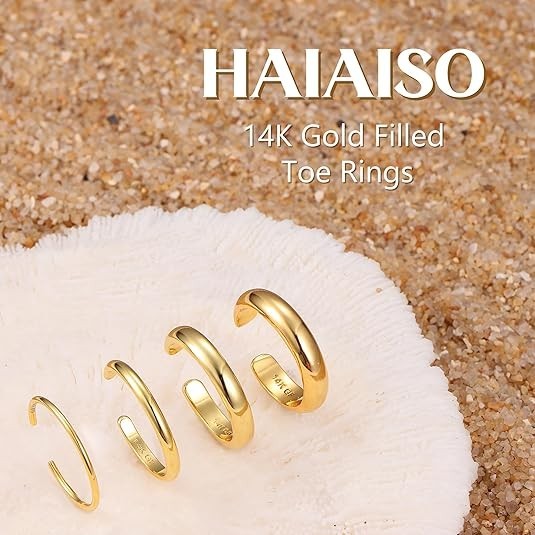 14K Gold Filled Toe Rings Adjustable Toe Ring for Women Thin Toe Rings Open Band