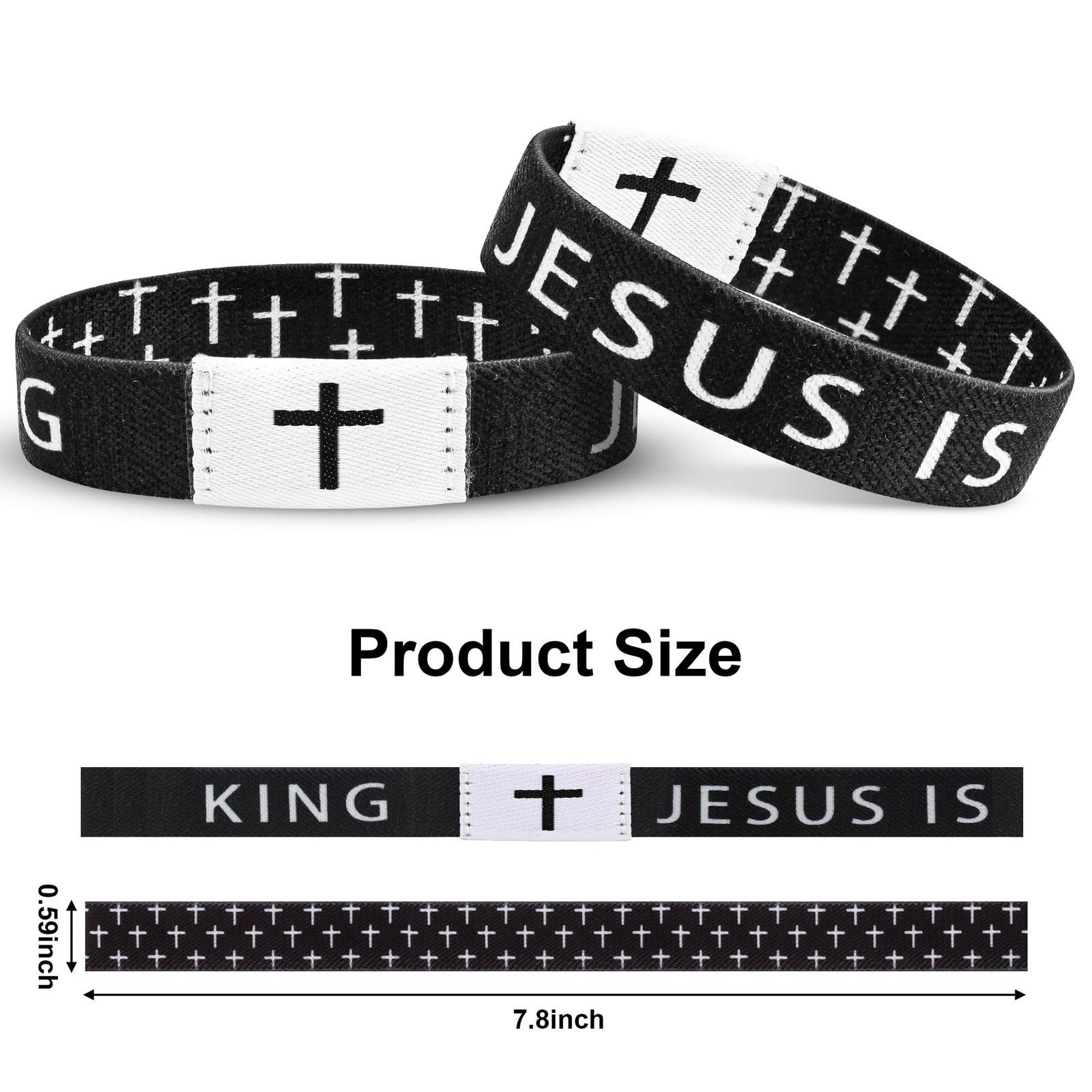 Daily Bible Verse Jesus is King Bracelet, Christian Jesus Wearable Bracelet W