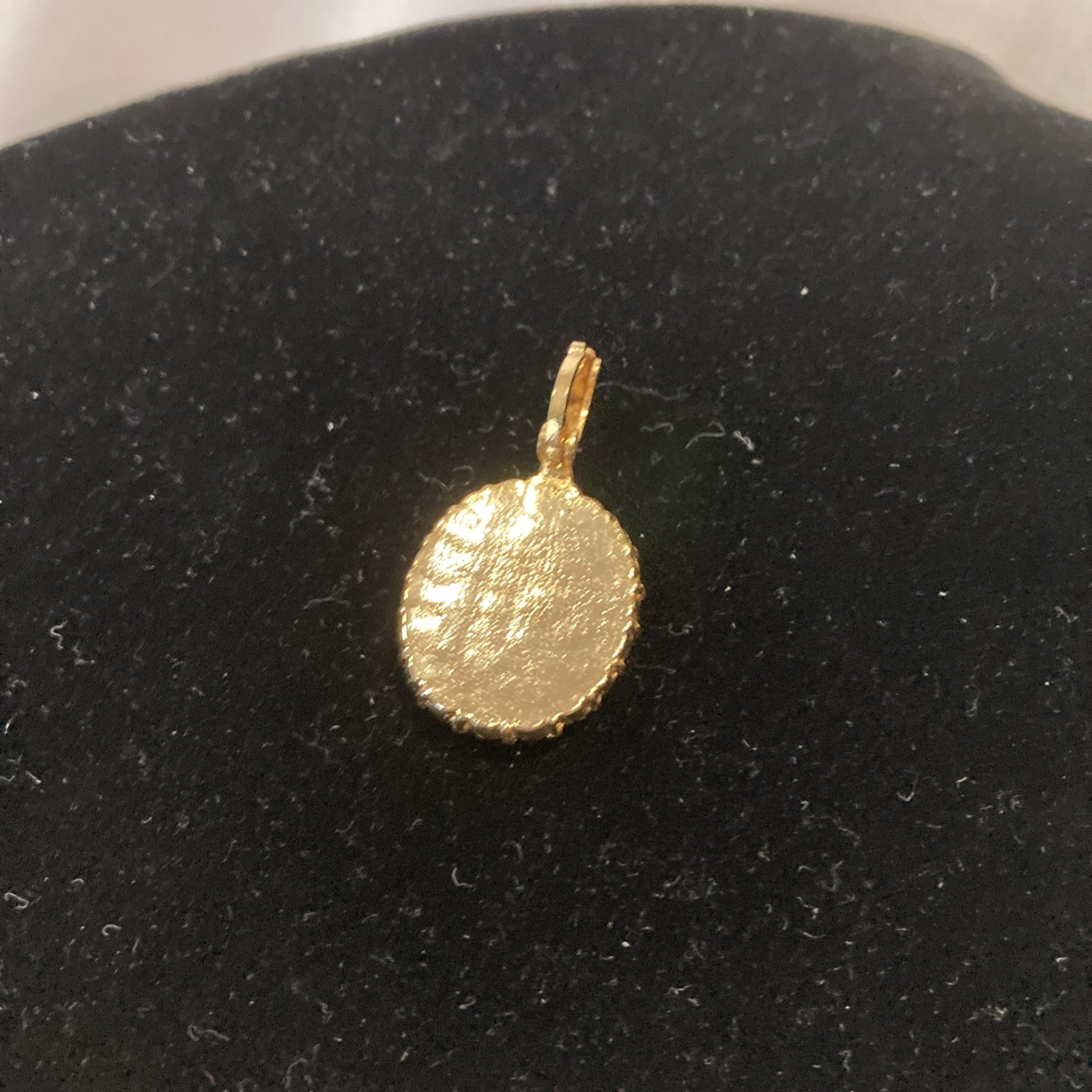 Pendant Gold Tone Faux Emerald Rhinestone 1.25 x .75″ Irish