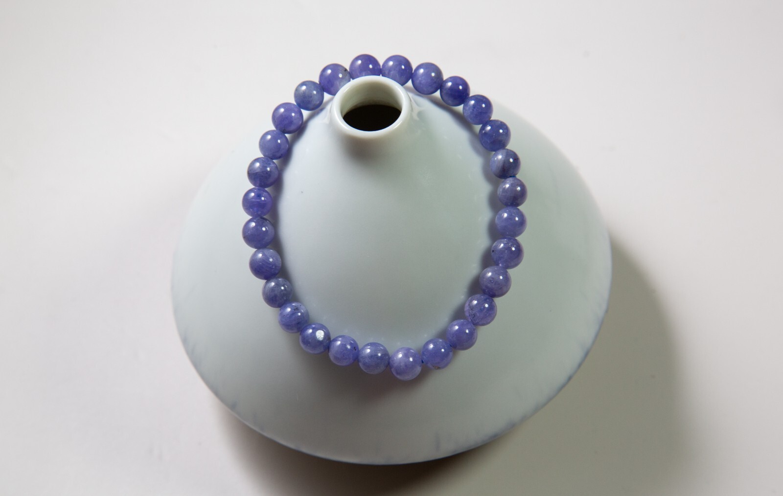 6.8mm Natural Blue Purple Tanzanite Beaded Bracelet | 坦桑石手串