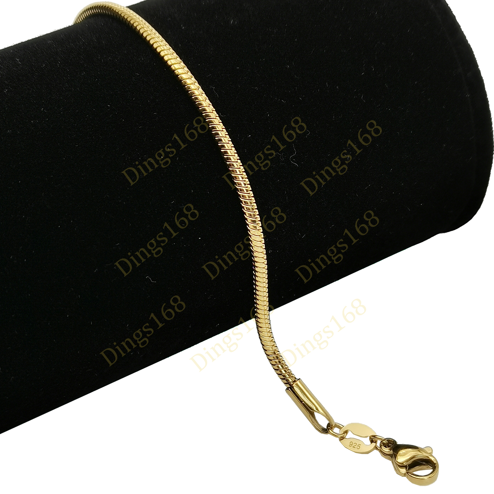 Genuine 18K Yellow Gold Filled Traditional Snake Chain Bracelet/Anklet 8inch 2mm