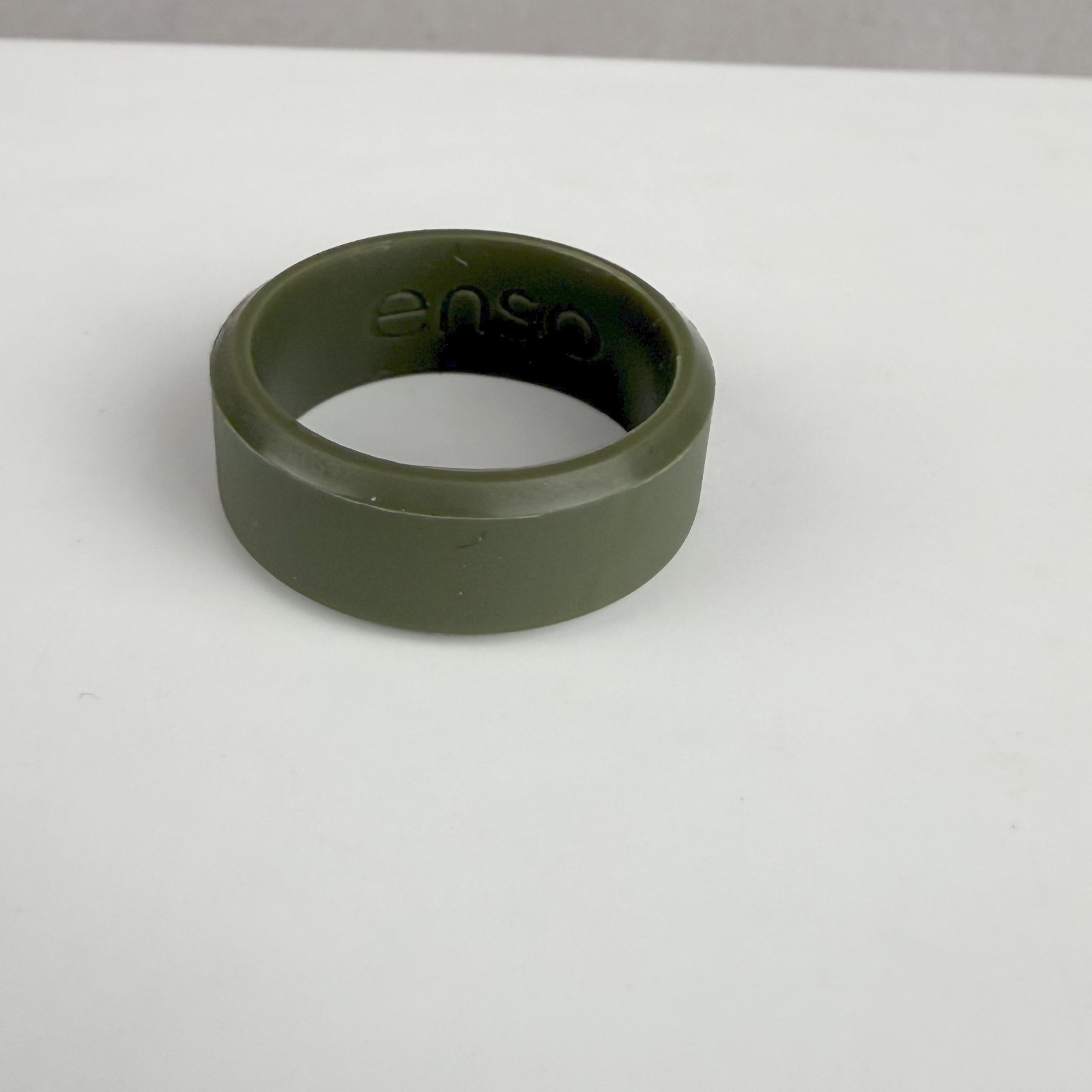Enso Rings Men’s Size 9 Pine Green Bevel Silicone Ring Thick Band