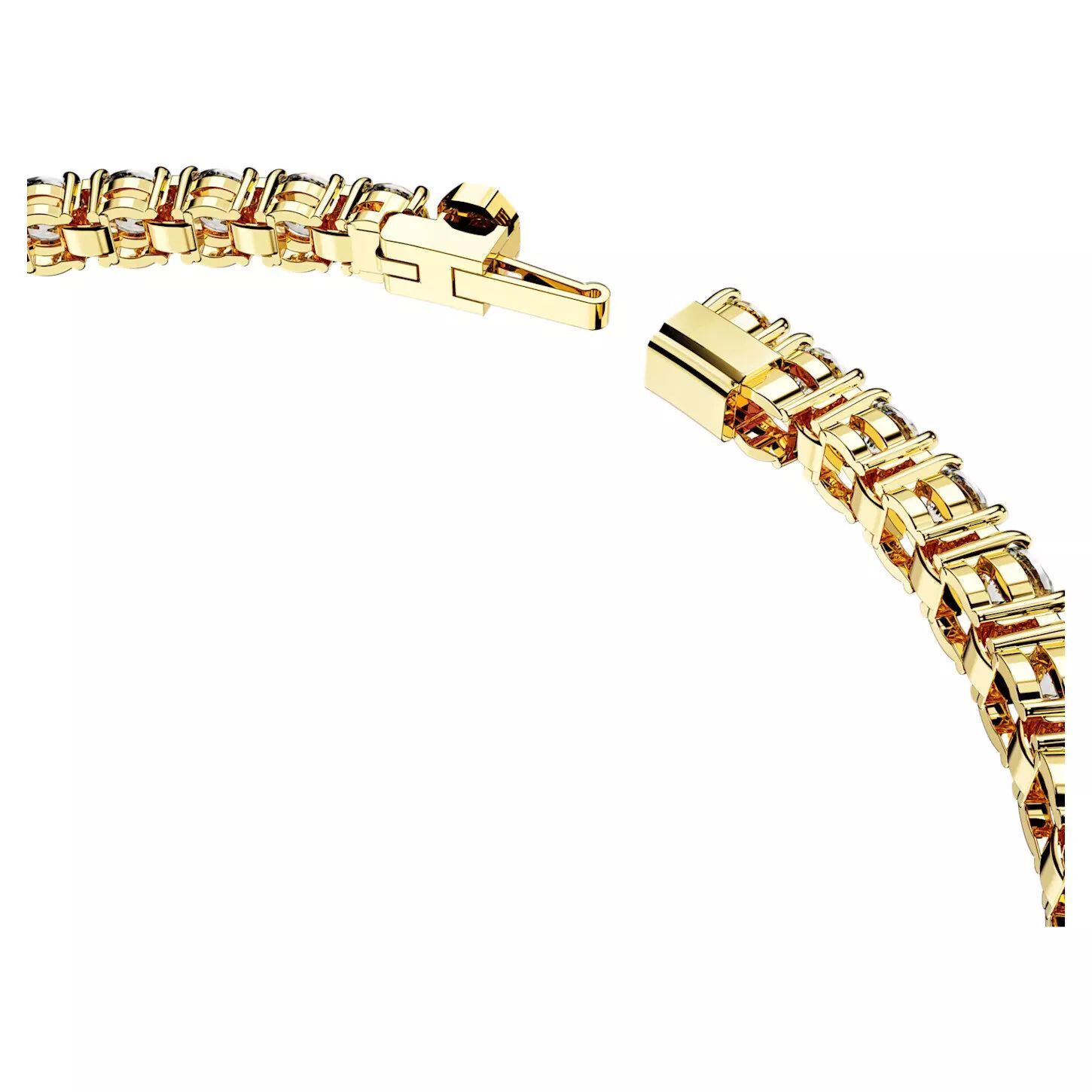 Swarovski Matrix Tennis Bracelet Round Cut White Gold-Tone Plated (Size M)