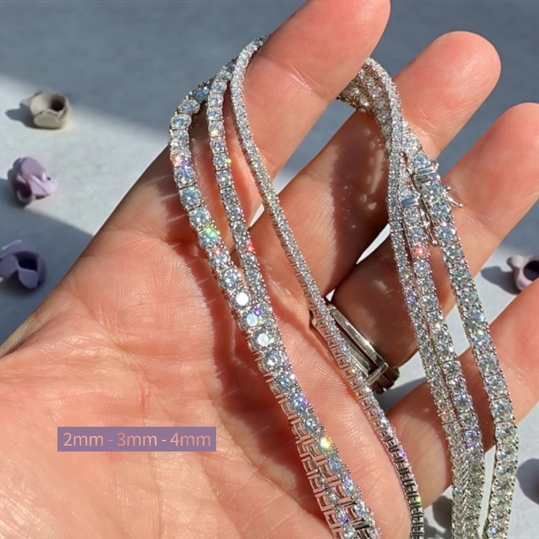 GRA Certified Moissanite Tennis Chain & Bracelet | 925 Sterling Silver Unisex