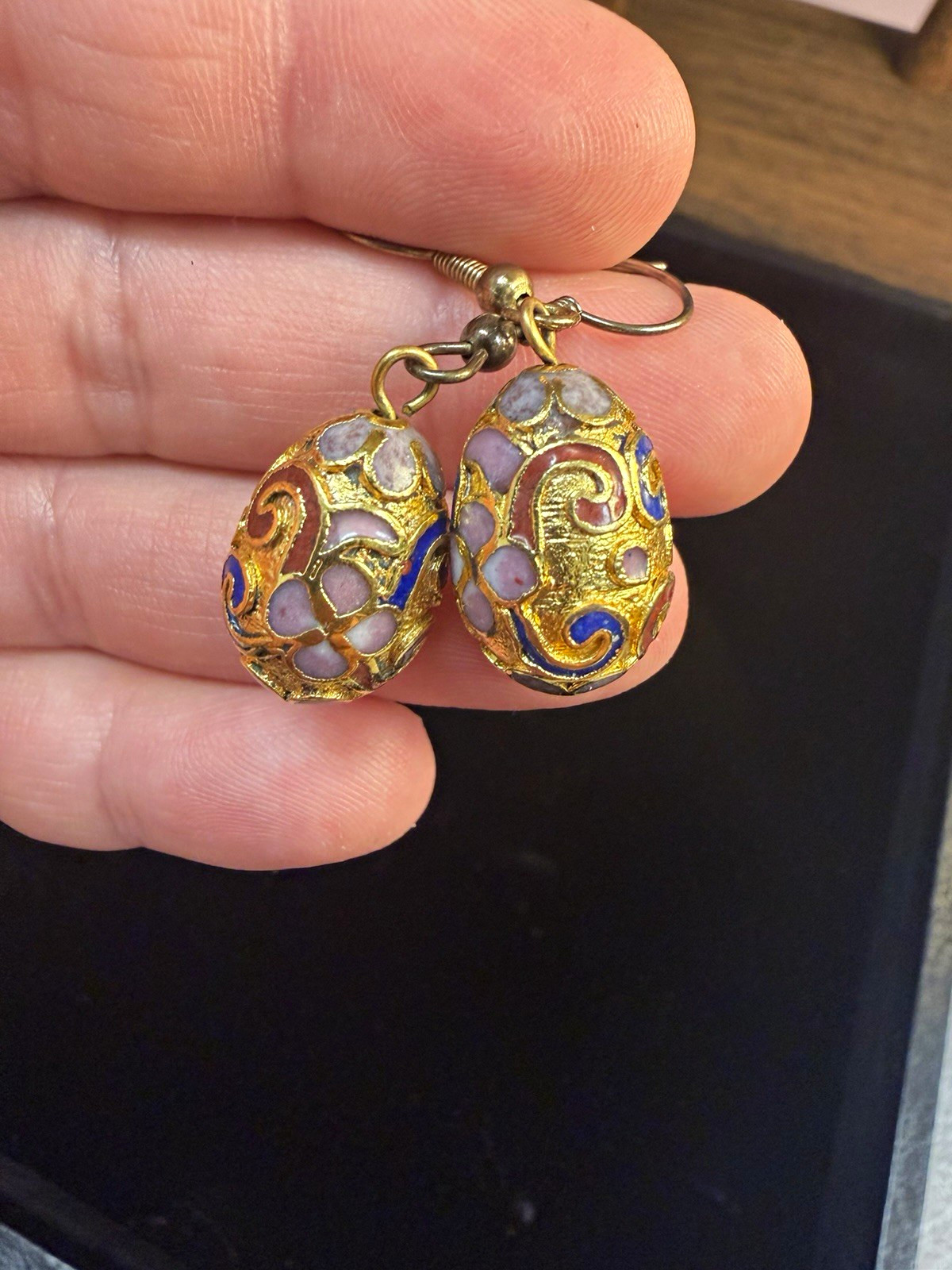 Cloisonné Egg Earrings