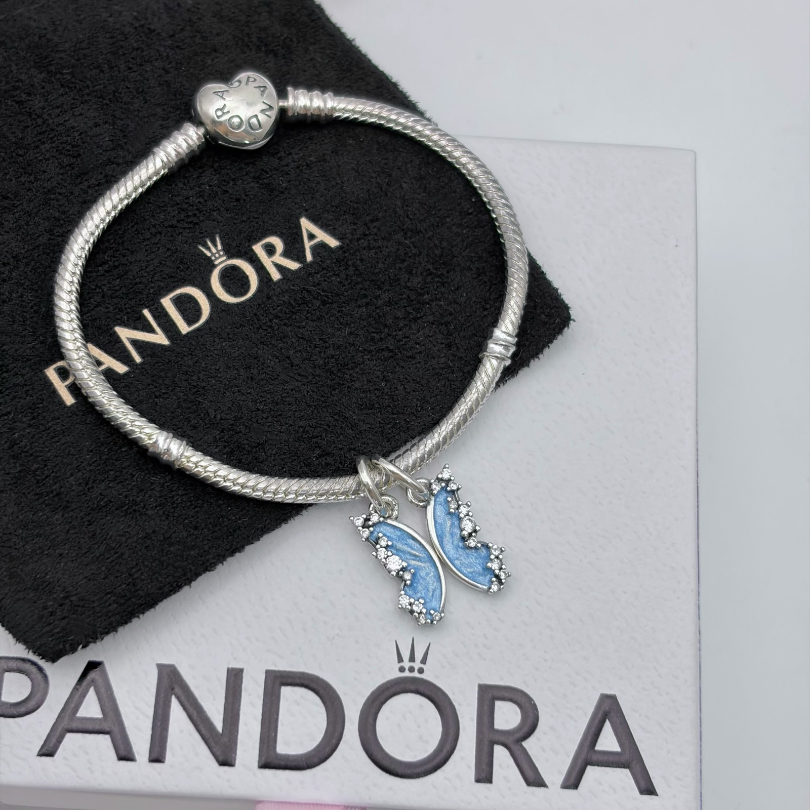NEW 100% #794244C01 Pandora Splittable Butterfly Dangle Charm, NEW WITH BOX