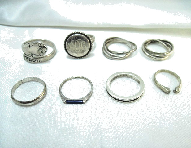 Women’s Sterling Rings Assortment – 8 Rings – 30g total