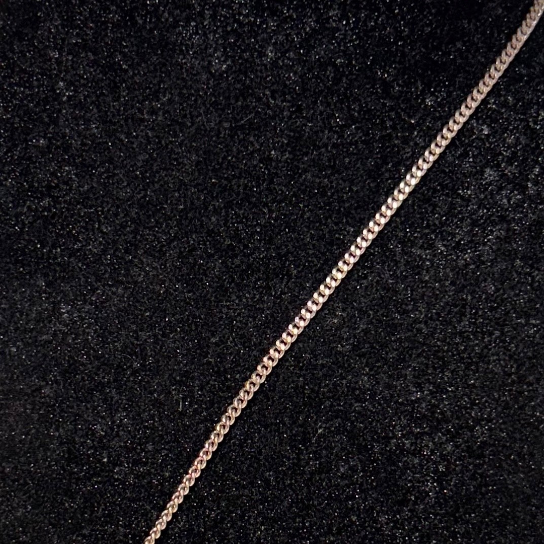 DKNY DONNA K necklace rhinestone silver/goldtone metal pendant fringe curb chain