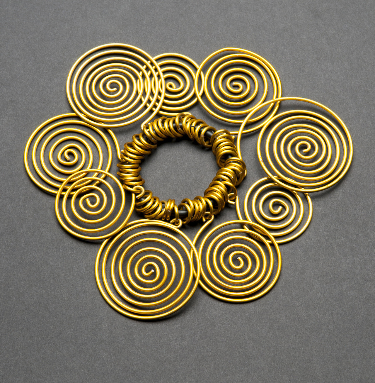 *Modernist David Spada Coil Spiral Anodized Aluminum Silver Spaceship EARRINGS*