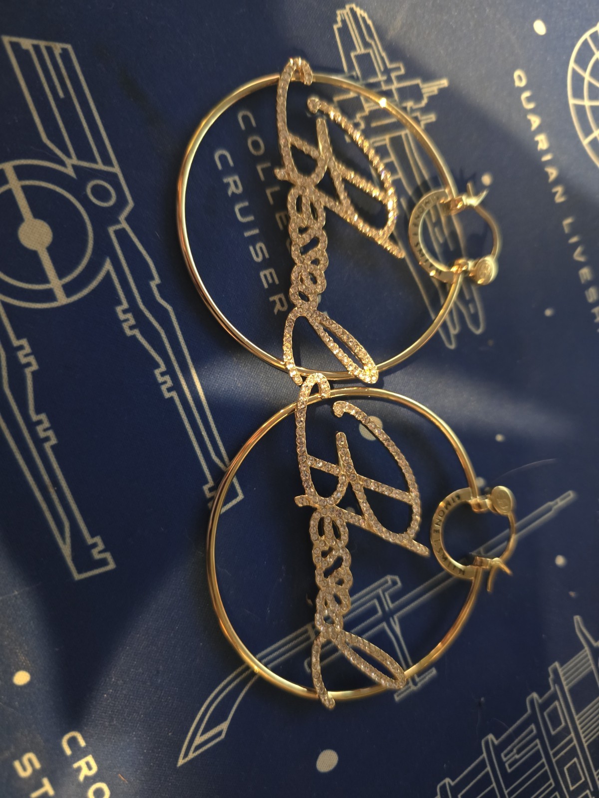 SIMONE L SMITH “Blessed” HOOP EARRINGS