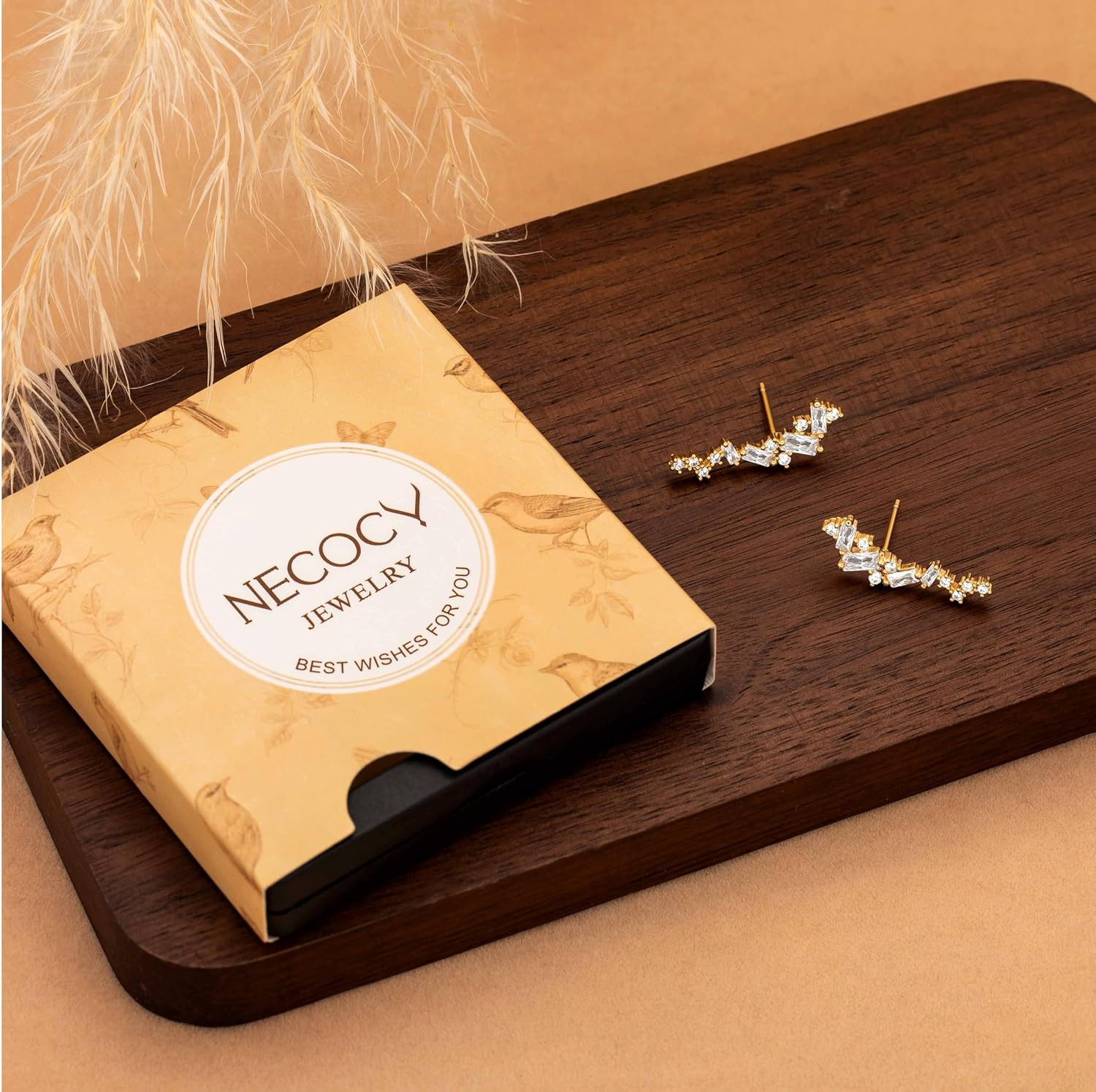 Star 14K Gold Plated Ear Cuff Earrings for Women Non Piercing, Dainty Silver Pla