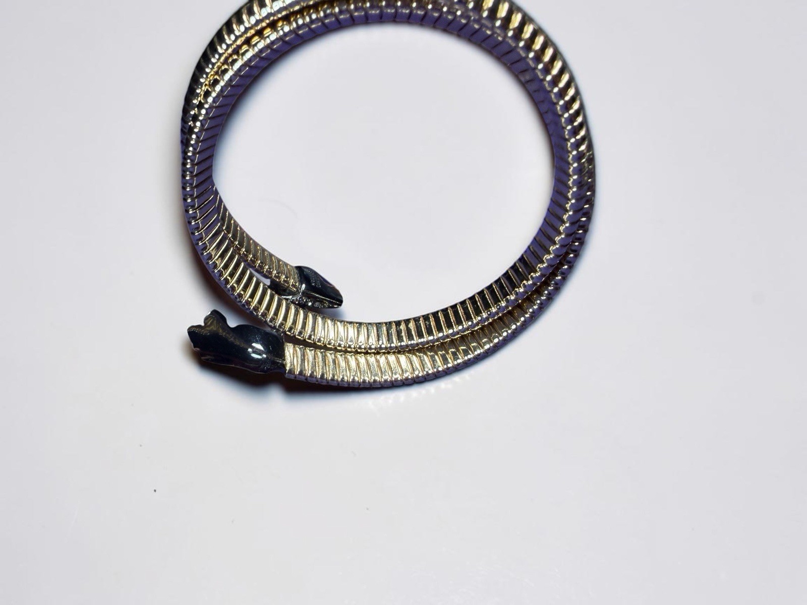 Alexis Bittar Crystal Pave Serpent Snake Coil Wrap Bracelet Gold Ruthenium