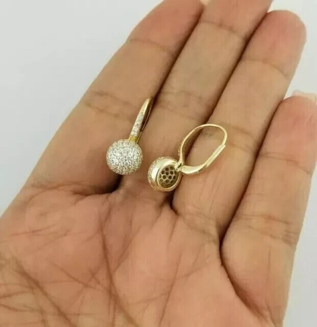 14K Yellow Gold Plated In 1Ct Round Cut Simulated Diamond Drop & Dangle Earrings