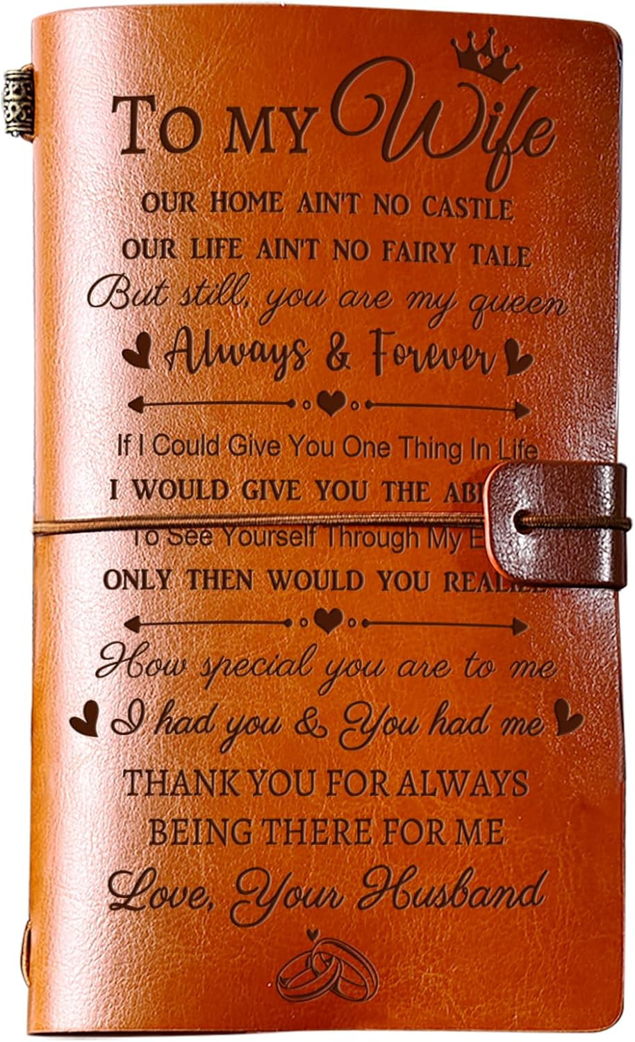 Gifts for Wife, Wife Gifts Leather Journal, Anniversary Birthday Mothers Day Chr