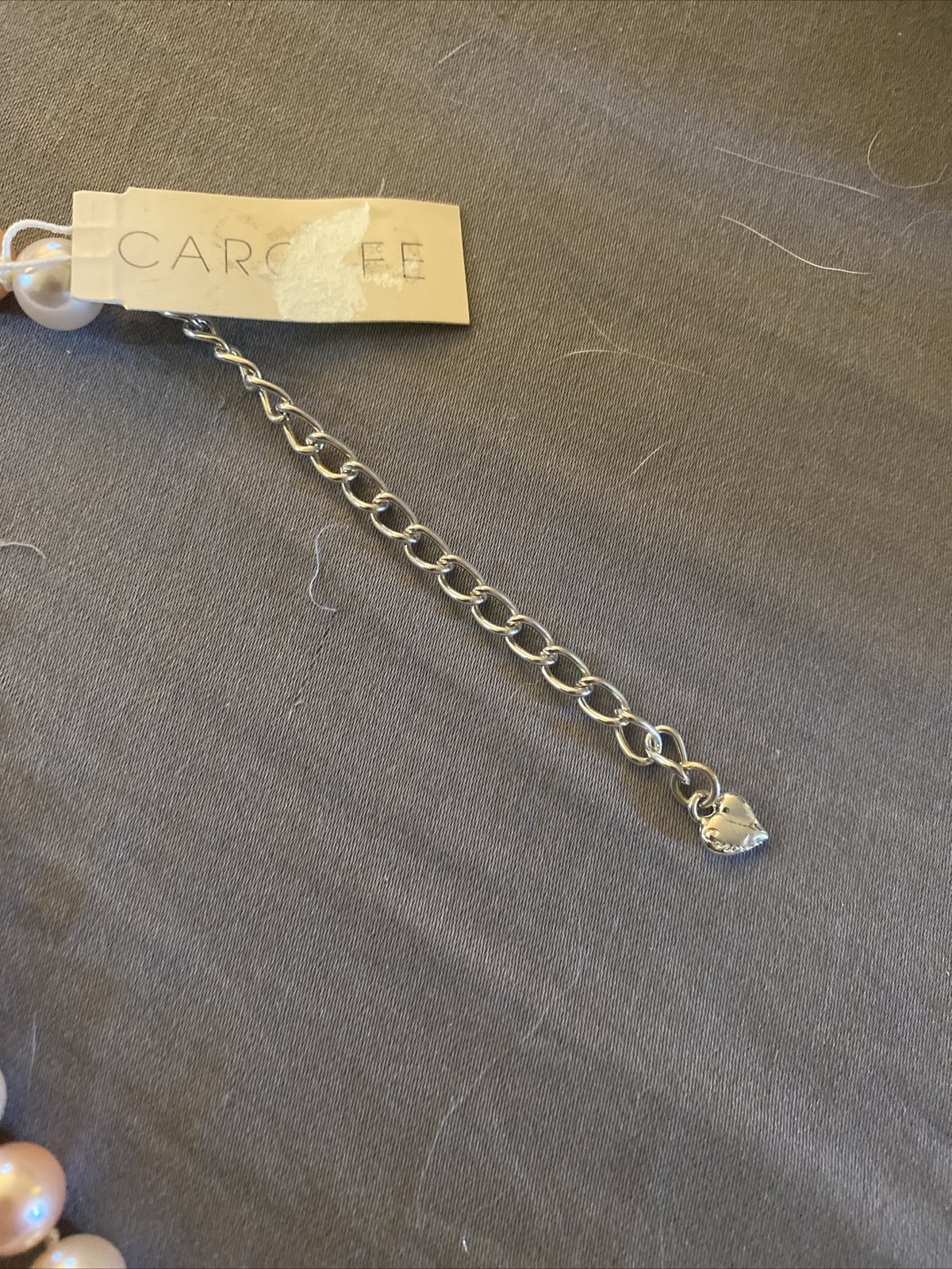 Carolee Faux Pearl Necklace Long Pale Pink & White BRAND NEW