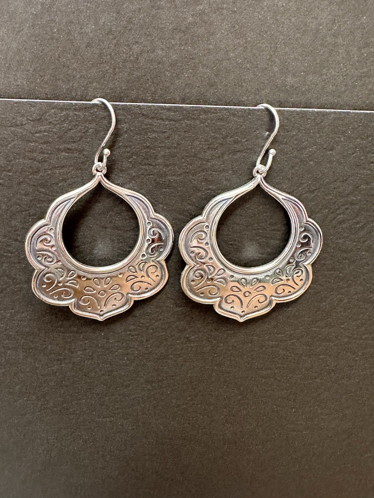 Retired James Avery Folk Art Ear Hooks, Sterling Silver