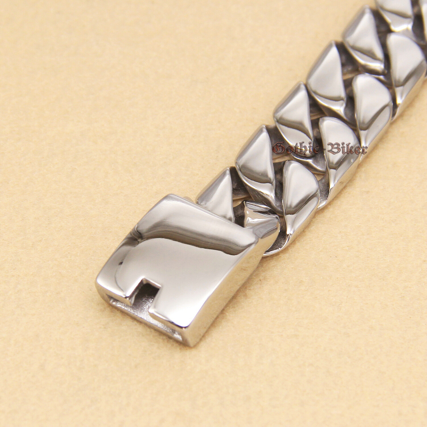 Men Heavy Curb Cuban Link Necklace 20mm Wide Stainless Steel Chain Silver Polish