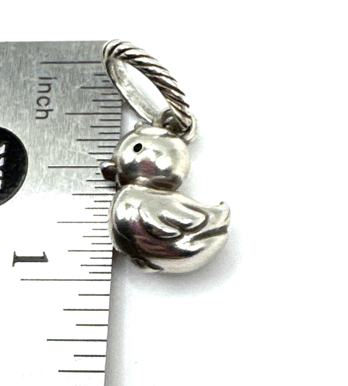 Brighton Bubbles Duck Rubber Ducky Detailed Heart Swim Silver Pendant Charm