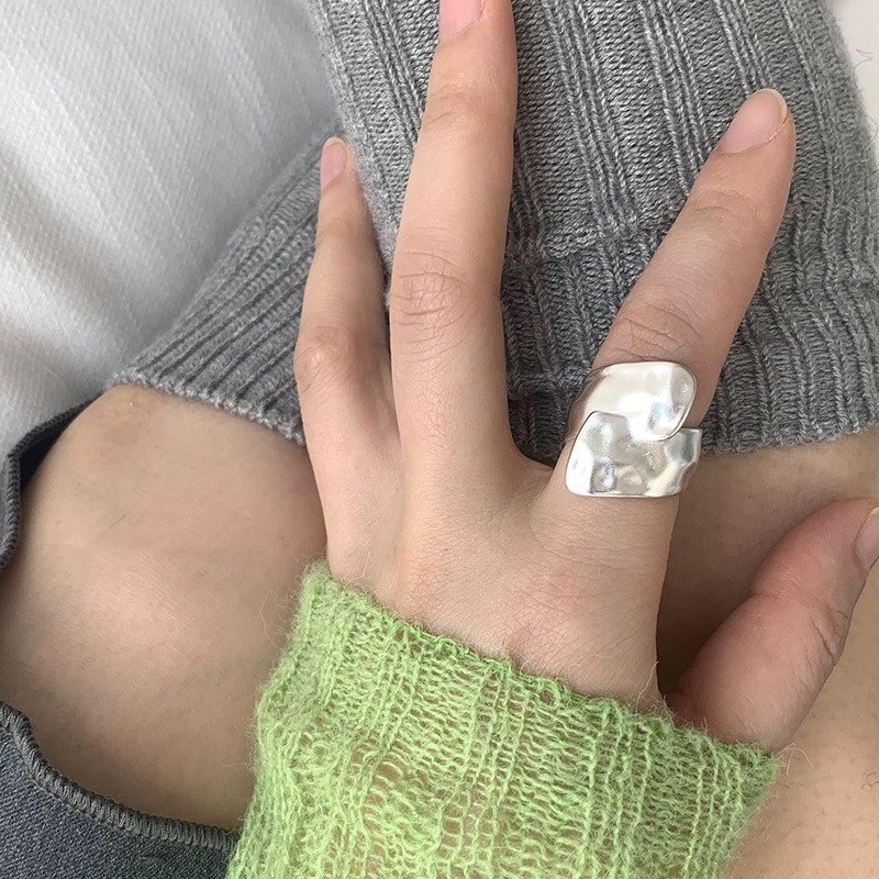 Women’s Fashion Wide Face Ring Adjustable Opening Ring Unisex Copper Ring