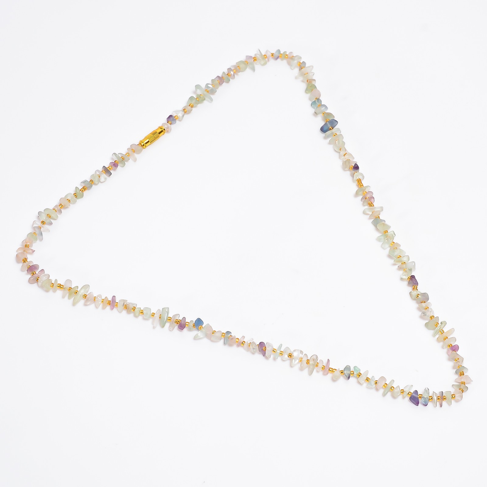 Fluorite Gemstone Uncut Shape Handmade Jewelry Smooth Style Necklace 23″