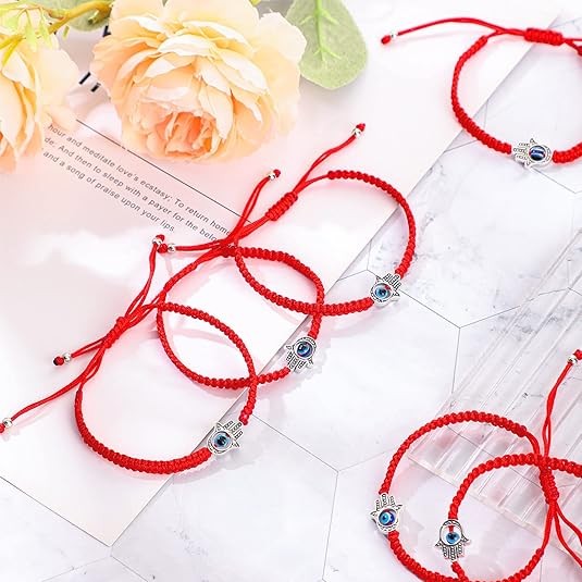 20 Pcs Pulsera Roja Proteccion Del Mal De Ojo Buena Suerte Ajustable Hamsa Ojo T