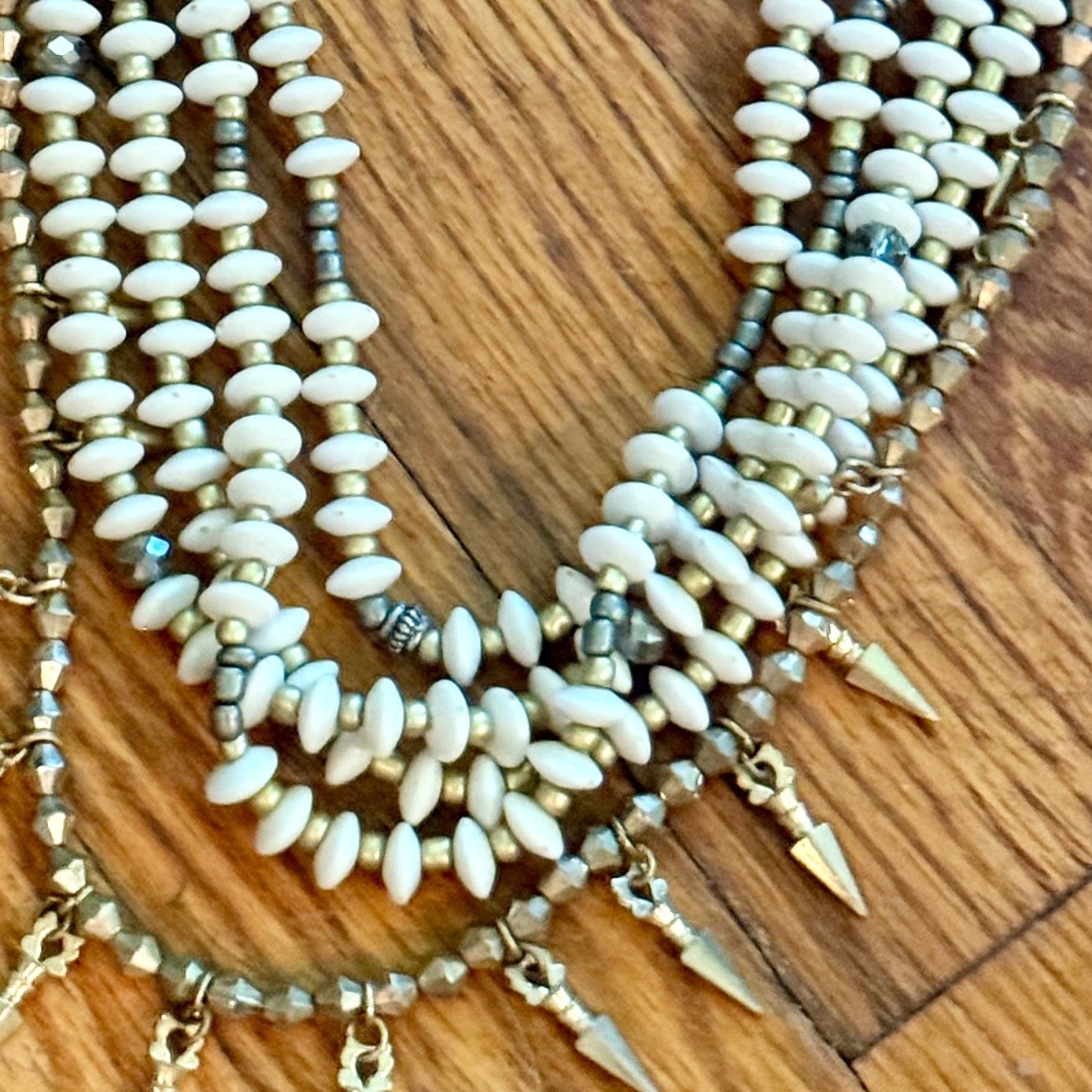 Plunder Multi-Strand Beaded Necklace with Spike Charms