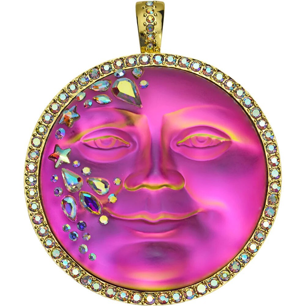Kirks Folly Mystic Fairy Seaview Moon 50mm Foldover Pendant iridis / goldtone