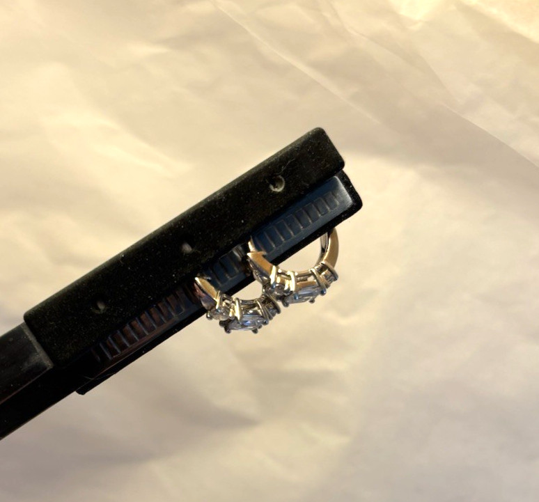 Sterling Silver And Cubic Zirconia Huggie Earrings 3 Grams