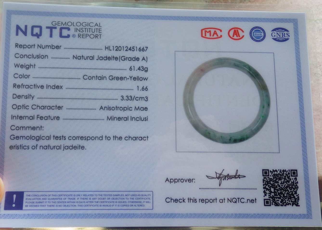 Video Certified Green 100% Natural A JADE Jadeite Bangle Bracelet 59mm 手镯 716300