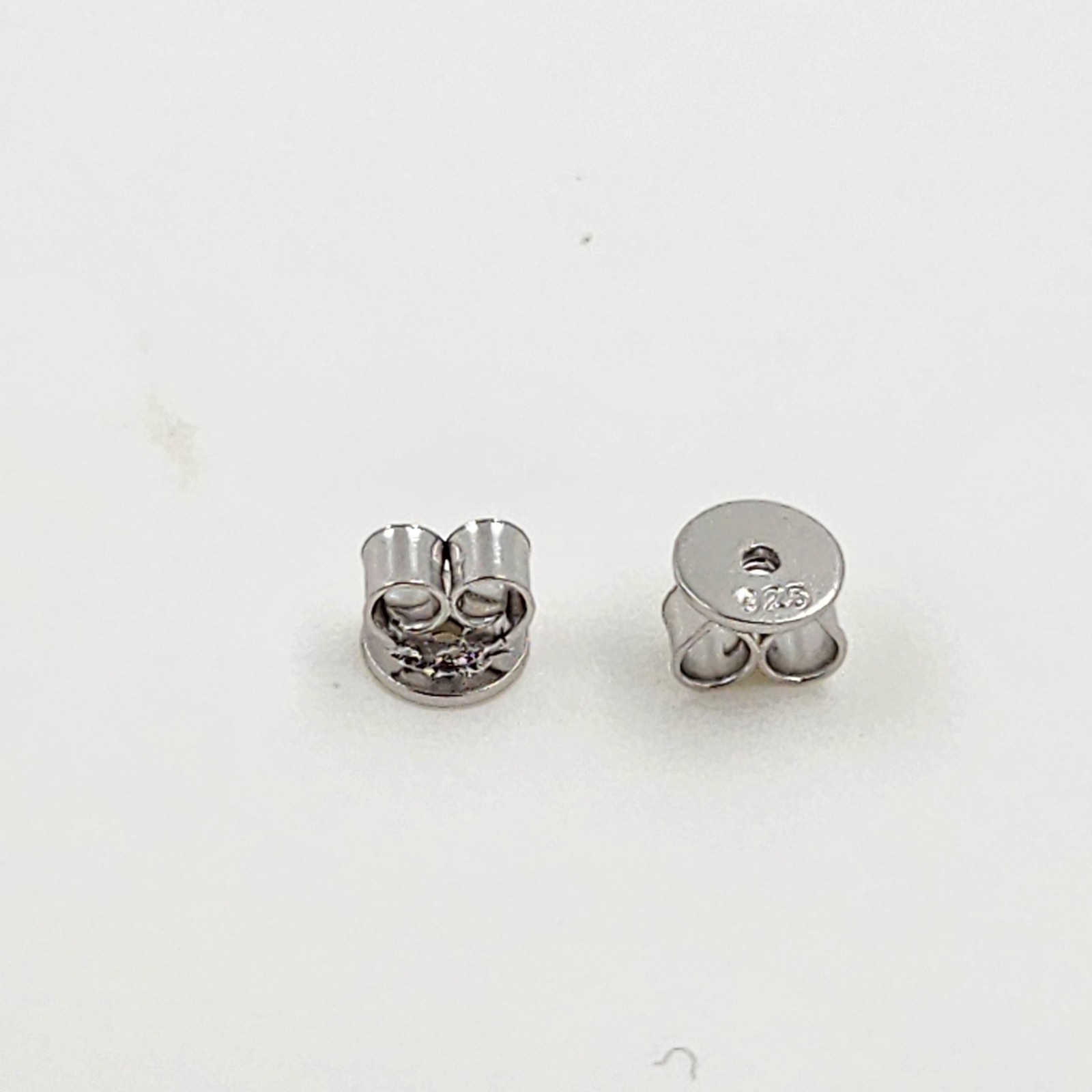 925 Sterling Silver 4.2×5.2MM Earrings Friction Push Back Nut 2pcs Heavy Secure