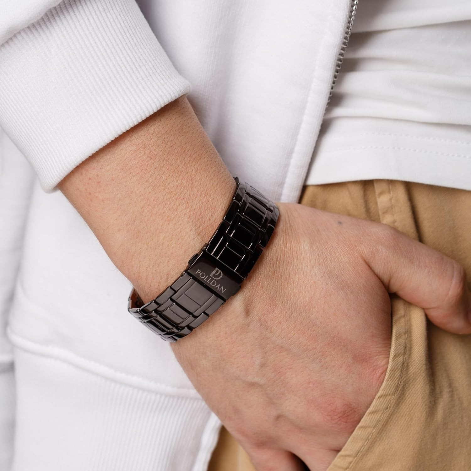 Pulsera de cobre con potencia de 6200 Gauss para hombre, Cobre negro 3X Power