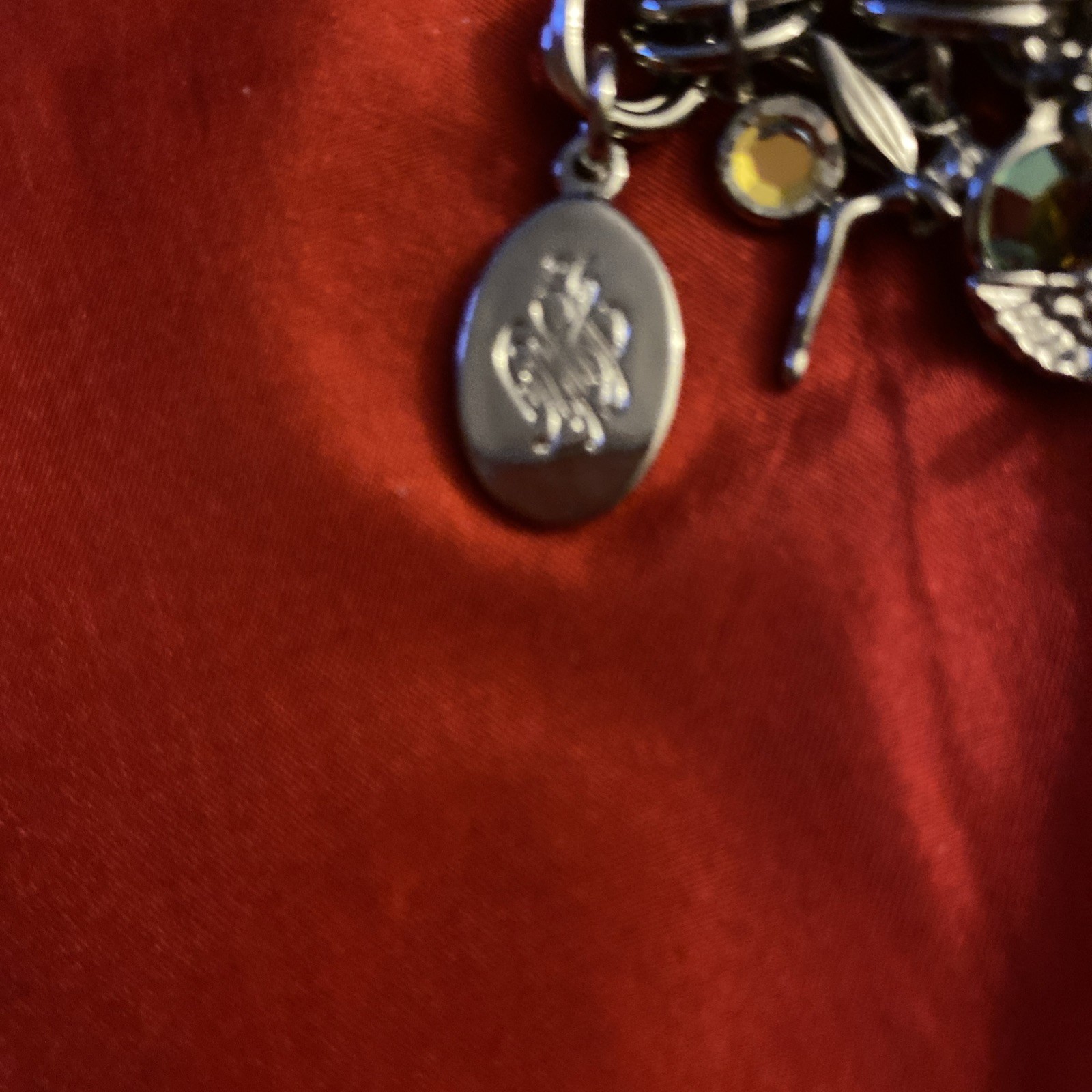 Kirk’s Folly Silver Tone Cherub Angel AB Charm Bracelet