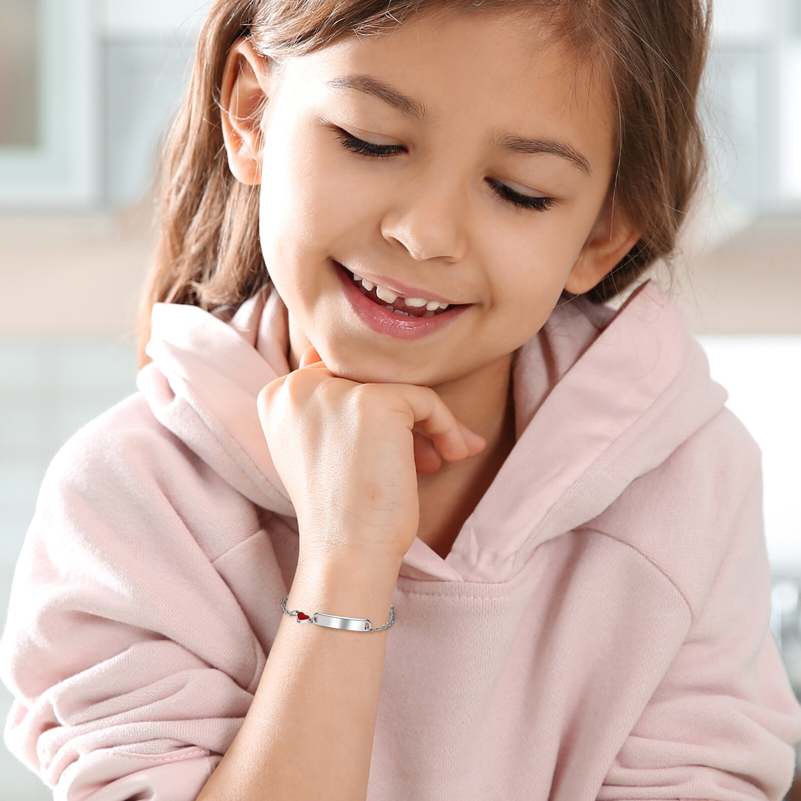 Personalized Kids Name Engraved ID Custom Stainless Steel Bracelet for Children