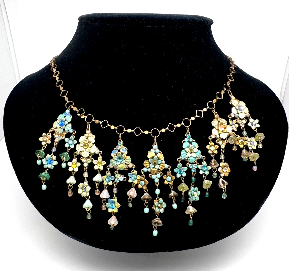 Lovely Michal Negrin Pendant Necklace Crystals #5952#