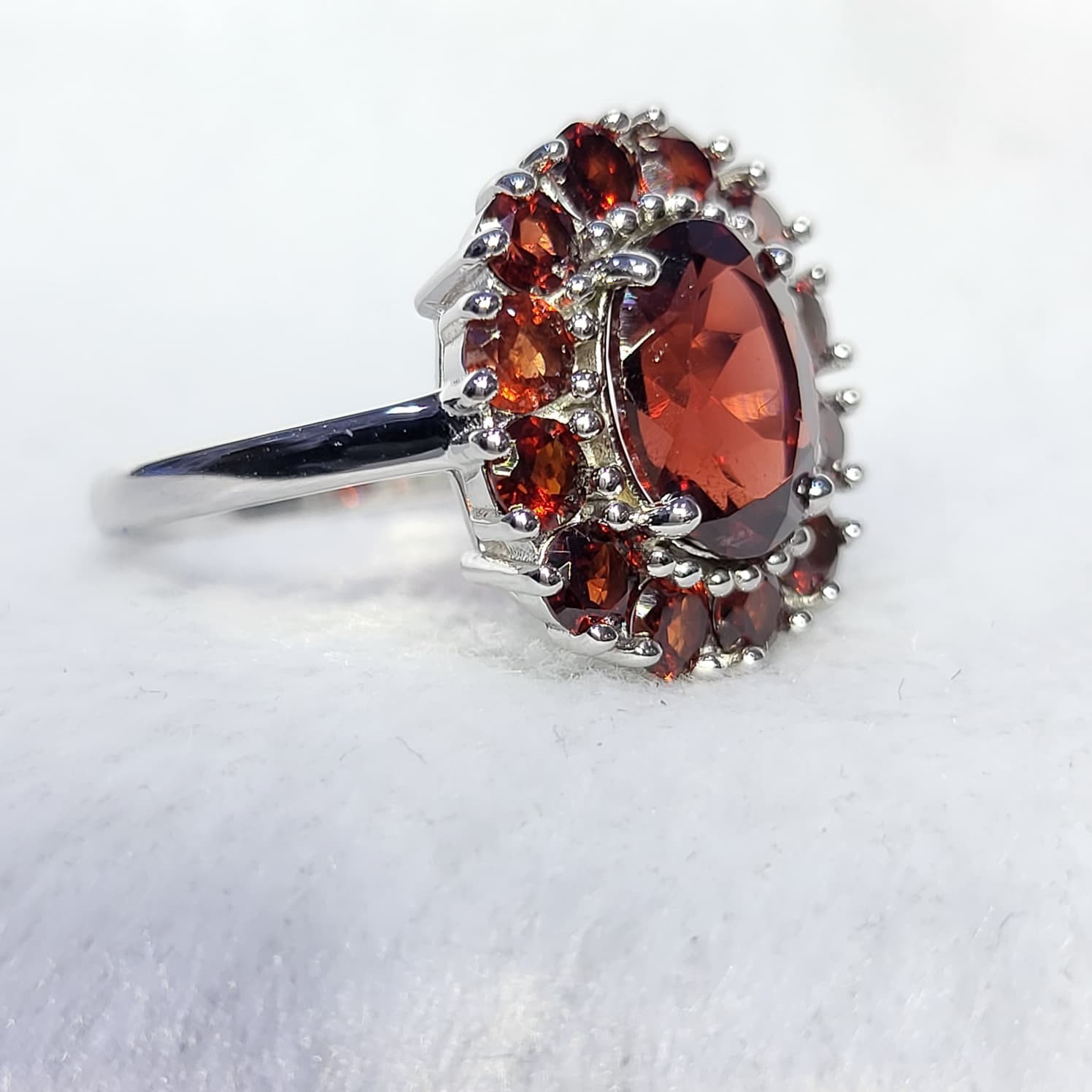 Ruby Glass Filled 4X3 MM Ring size 8 925 Sterling Silver Ring Gift Her.