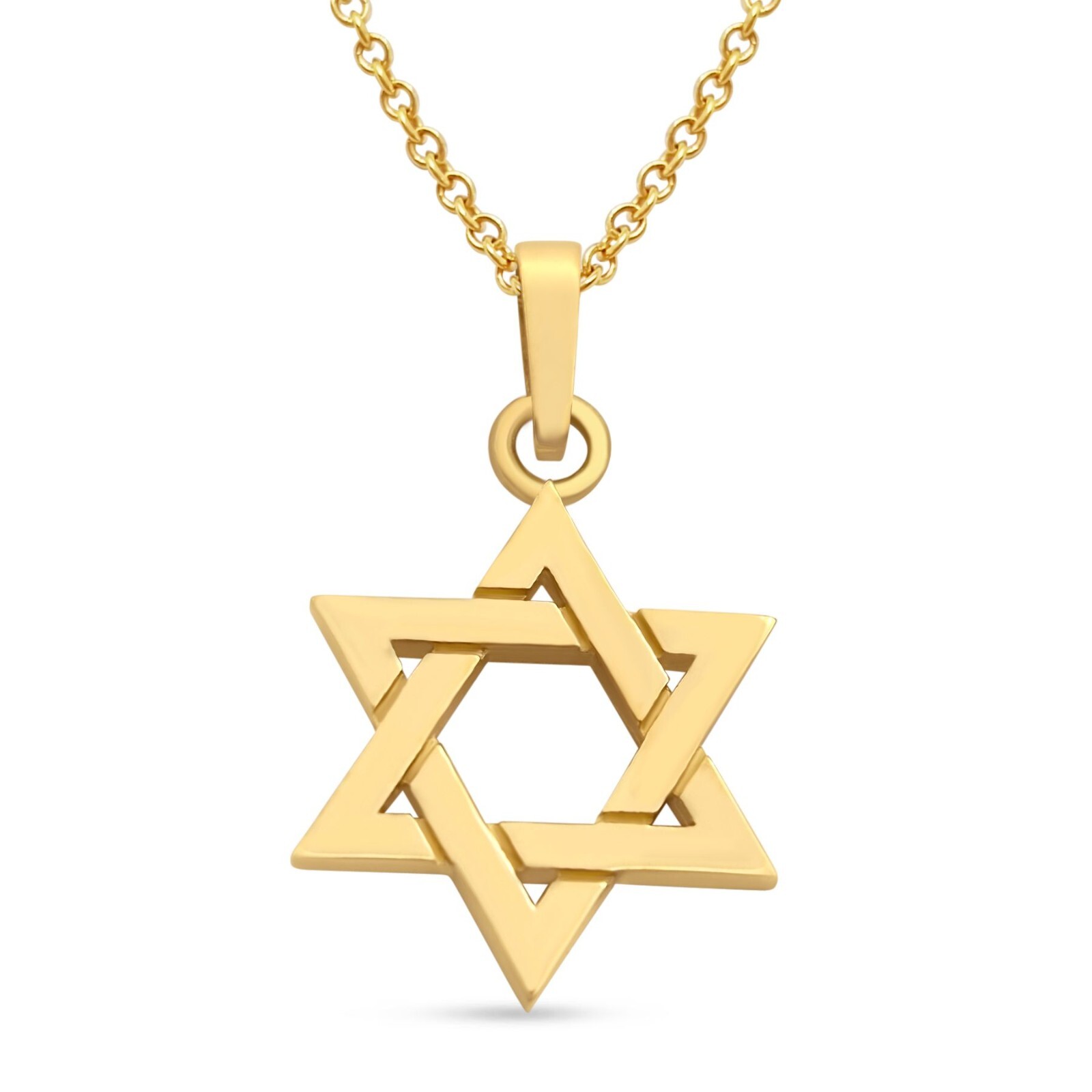 14K Yellow Gold Jewish Star of David Israeli Magen David Pendant Judaica Gift
