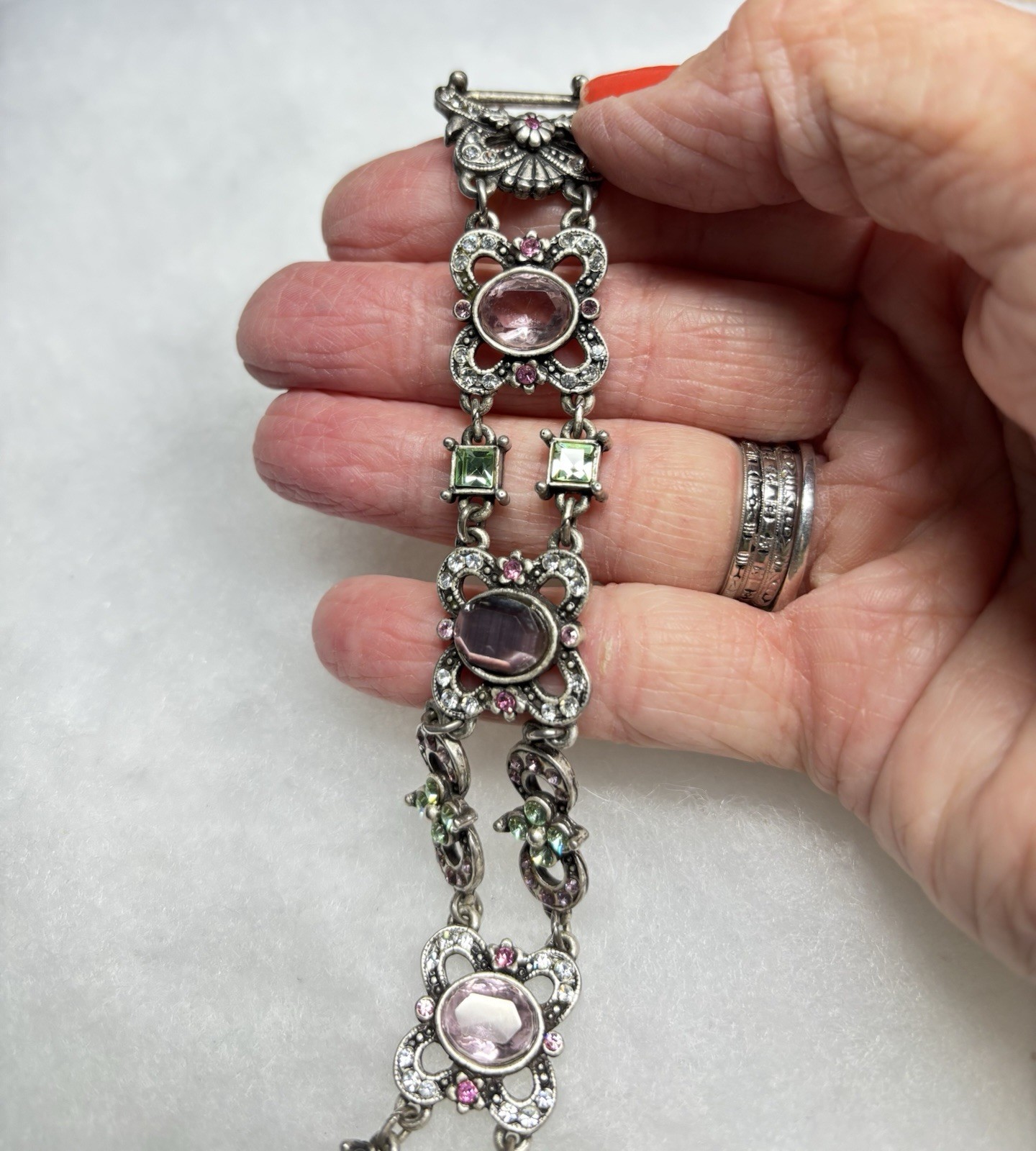 SWEET ROMANCE Oval Panel Pastel Bracelet ~ 7.25″
