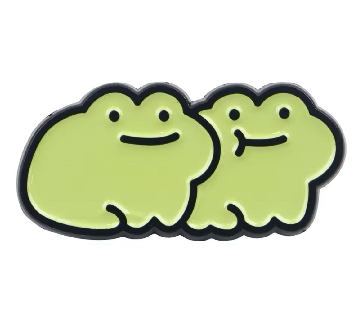 Cute Frogs 1pc Style Pin Rubber Pin Backer Frog Pair Fun Frogs Brooch Enamel Pin
