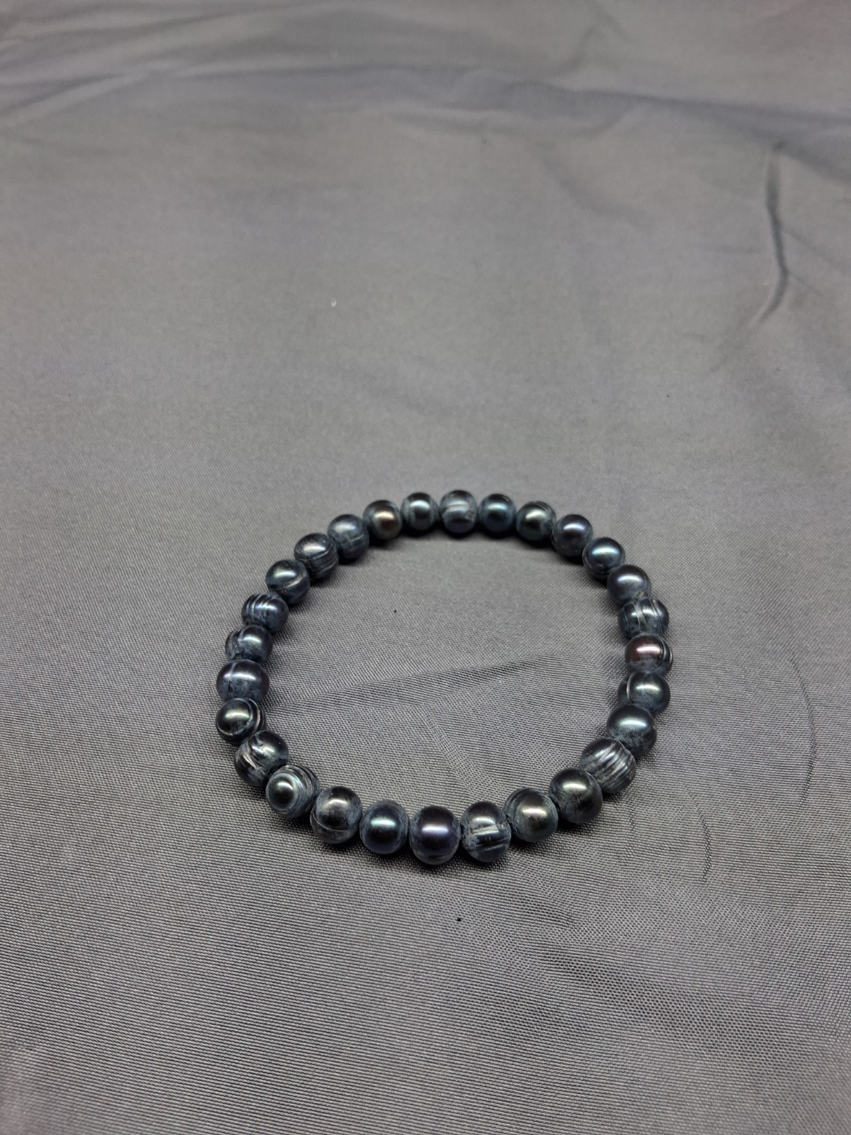 Baroque Pearl Bracelet Jewelry Dark Gray Stretch