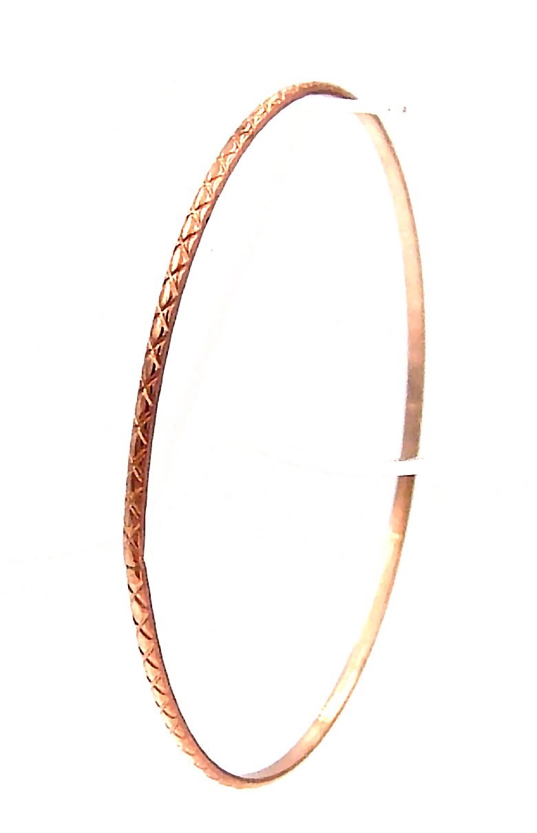 Bangle Bracelet 2-5/8 in Diameter Rose Gold PVD Stainless Surgical Steel