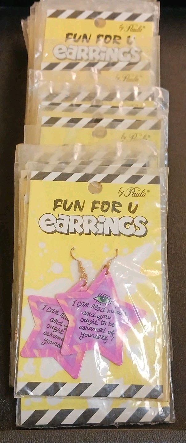 Fun For U by Paula Earrings Lot (19) Vintage 1990’s Novelty Jewelry – New NOS
