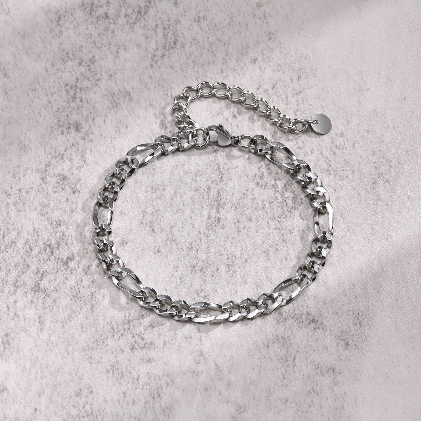 18K Gold/Silver Chain Jewelry 5.5mm Men’s Stainless Steel Bracelet 16+5cm/18+5cm