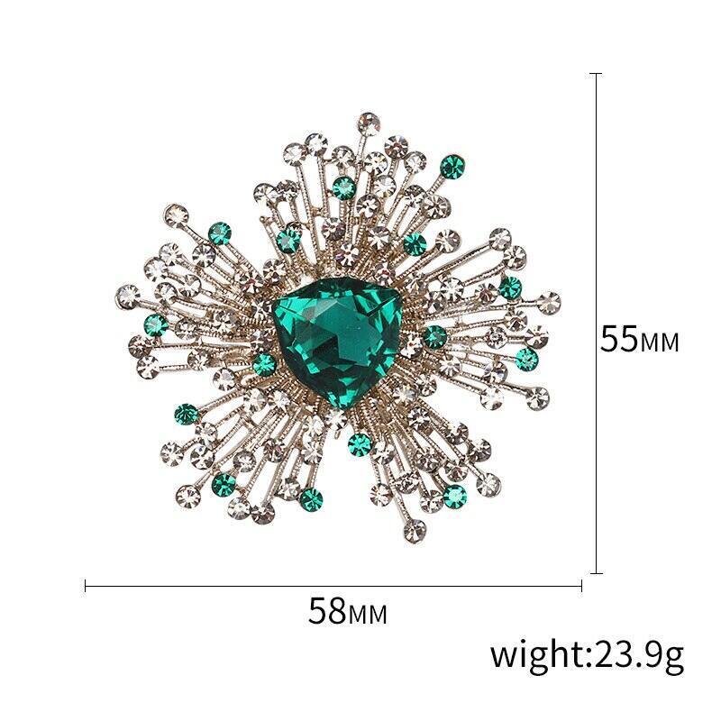 Exquisite Rhinestone Badges For Women Crystal Flower Vintage Brooch Jewelry Pin